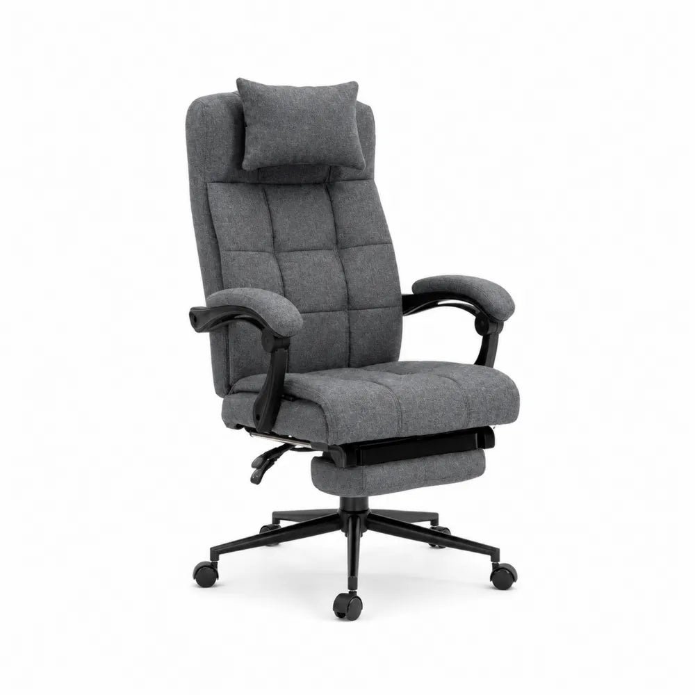 Ergonomischer Drehstuhl aus Stoff in Grau