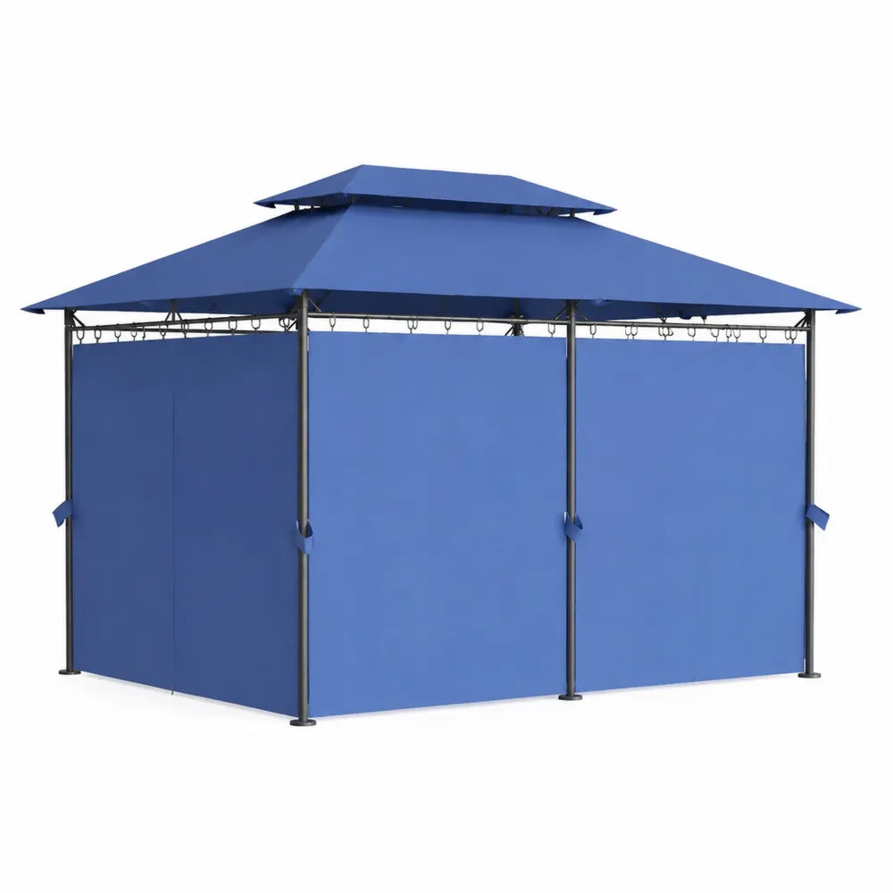 Gartenpavillon Blau Rechteckig Polyester Stahl 300x400x270 cm