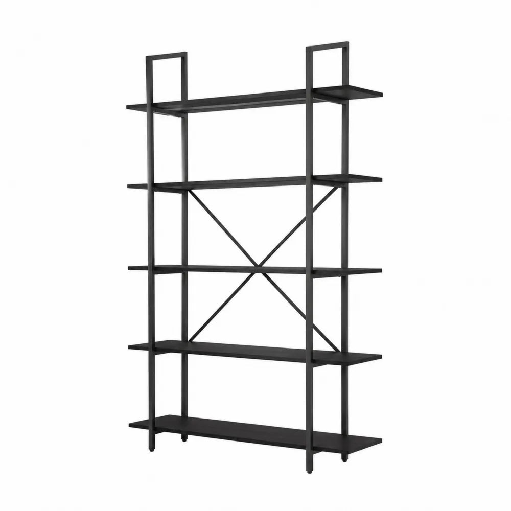 Regal Metall Schwarz 5 Ebenen 200x40x180cm