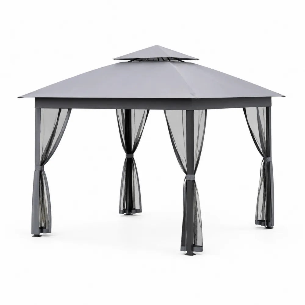Rechteckiger Pavillon aus Aluminium mit Moskitonetz