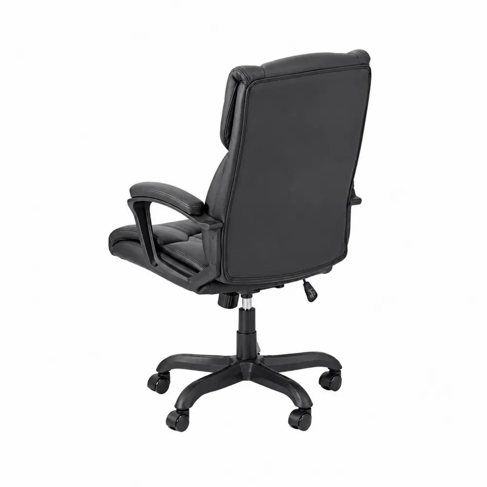 Höhenverstellbarer Bürostuhl aus Kunstleder Schwarz