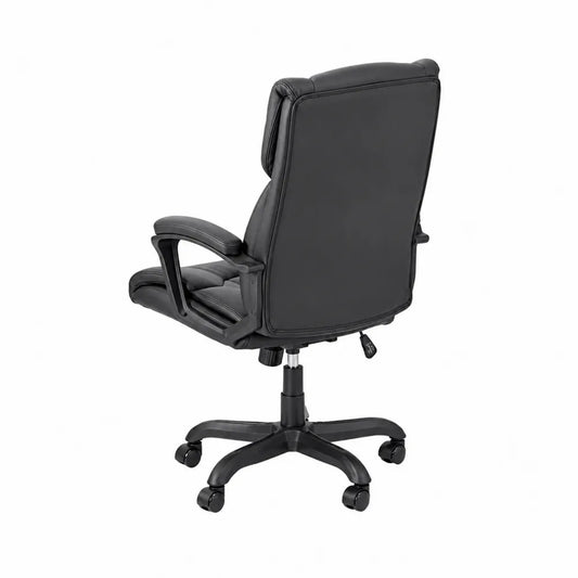 Höhenverstellbarer Bürostuhl aus Kunstleder Schwarz