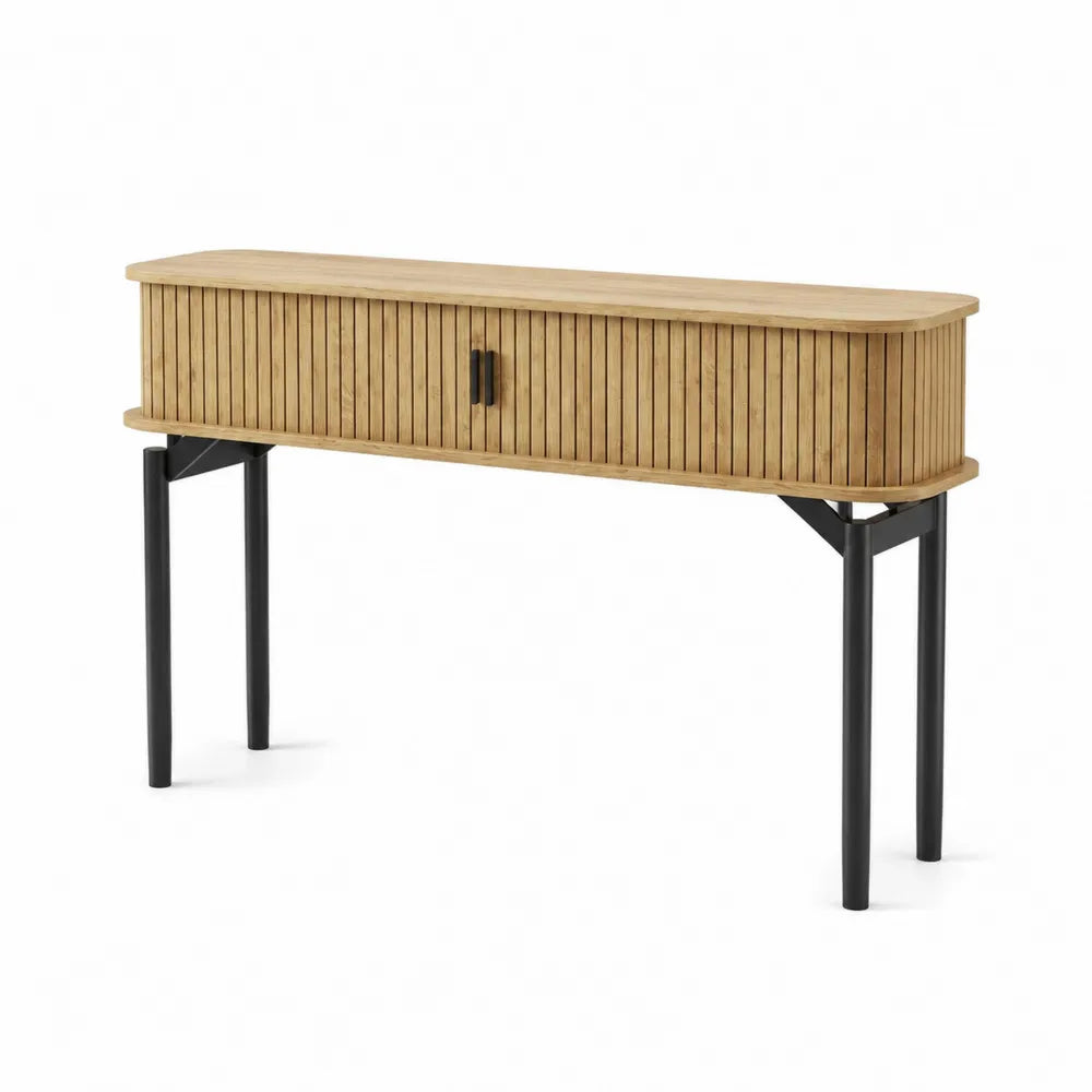 Konsolentisch Eichenholz Metallbeine 120x40x75 cm