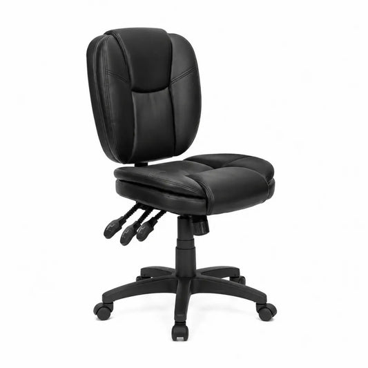 Bürostuhl Schwarz PU-Leder Höhenverstellbar